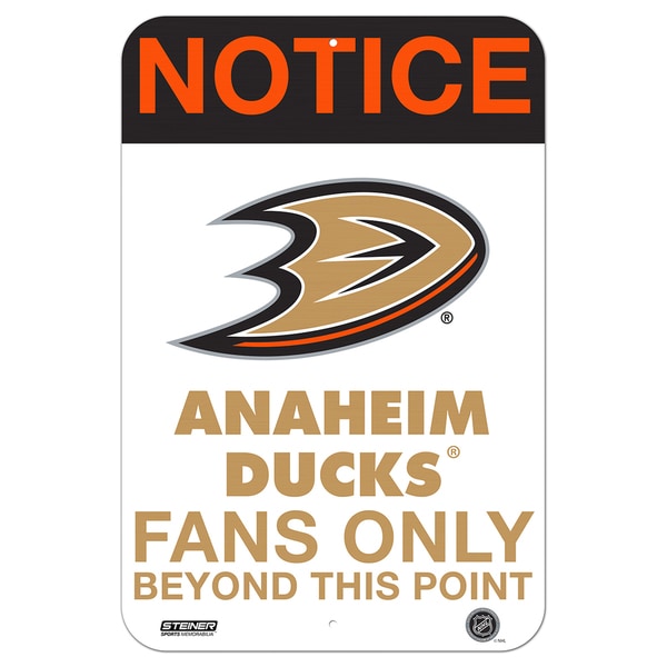 Anaheim Ducks Fans Only 8x12 Aluminum Sign