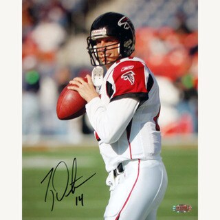 Ty Detmer White Jersey Ready to Pass Vertical 8x10