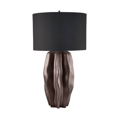 Dark Taupe Bisque Ceramic Table Lamp