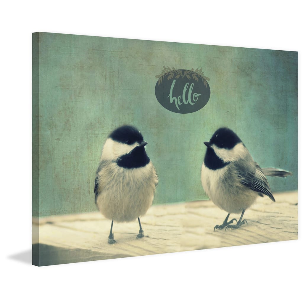 Marmont Hill - 'Hello Birds 2' by Robert Dickinson Painting Print on Canvas - Multi-Color