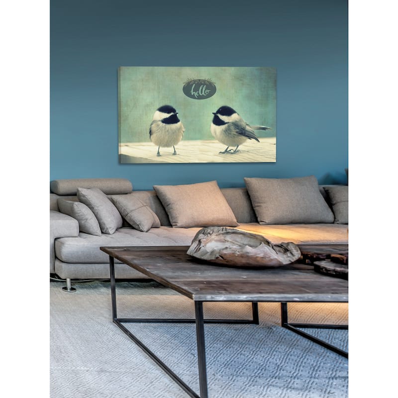 Marmont Hill - 'Hello Birds 2' by Robert Dickinson Painting Print on Canvas - Multi-Color