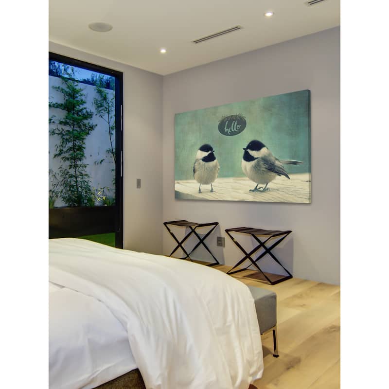 Marmont Hill - 'Hello Birds 2' by Robert Dickinson Painting Print on Canvas - Multi-Color