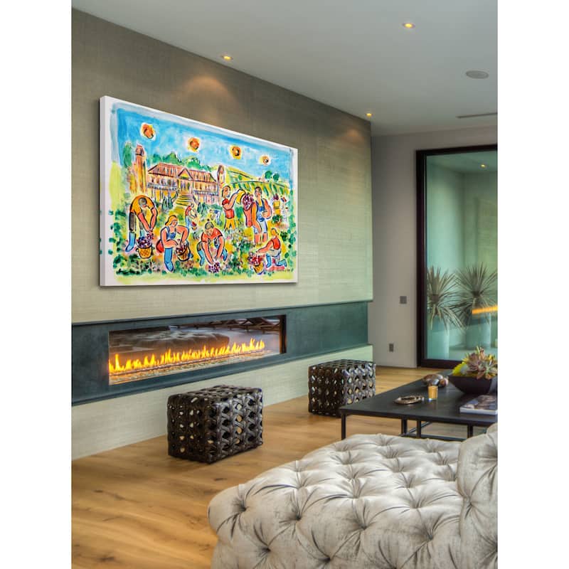 Marmont Hill - 'Autumn Harvest at Chateau Magnol' by Michael Woodward Painting Print on Canvas - Multi-Color