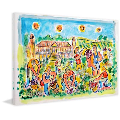 Marmont Hill - 'Autumn Harvest at Chateau Magnol' by Michael Woodward Painting Print on Canvas - Multi-Color