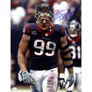 Shop J.J. Watt Signed Houston Texans Bloody 16x20 Photo - Free Shipping ...