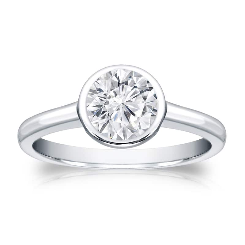 Auriya 14k Gold 3/4 carat TW Bezel-set Solitaire Diamond Engagement Ring (H-I, VS1-VS2)