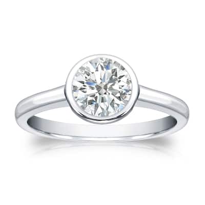 Auriya 14k Gold 3/4 carat TW Bezel-set Solitaire Diamond Engagement Ring