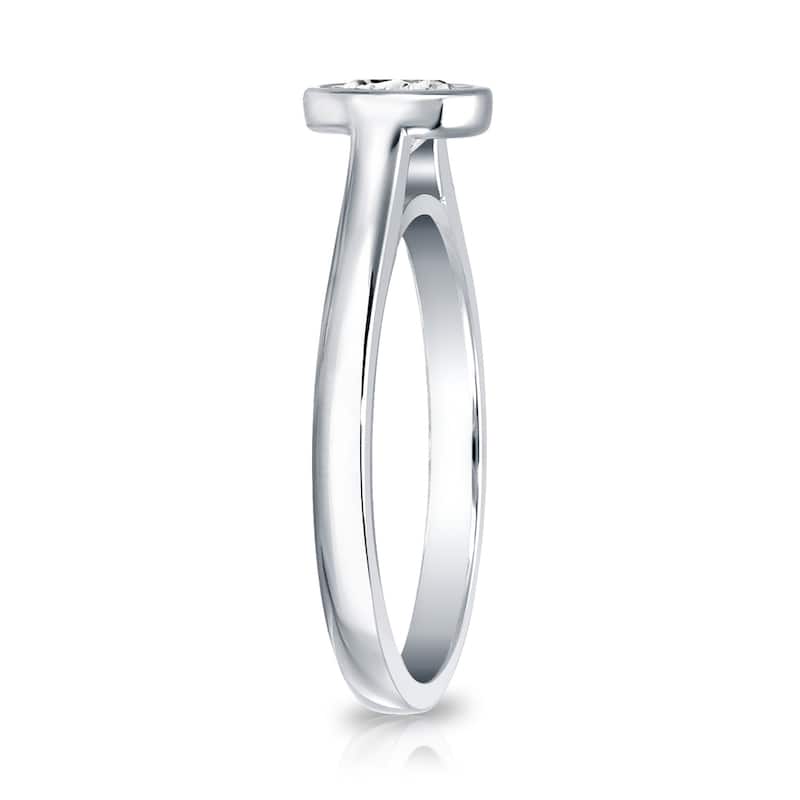 Auriya 14k Gold 1ctw Bezel-set Solitaire Diamond Engagement Ring (H-I, VS1-VS2)