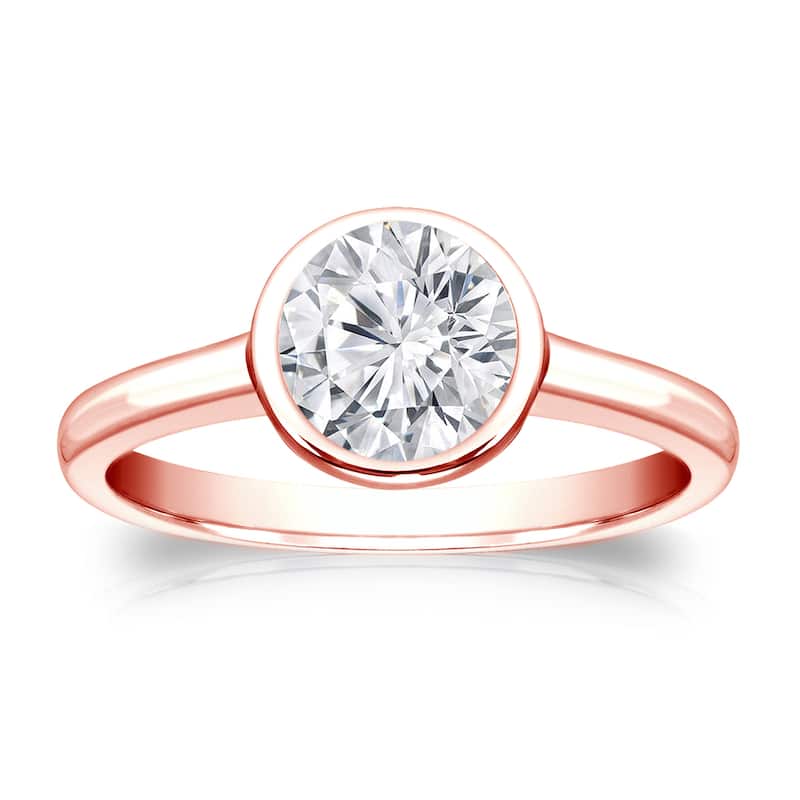 Auriya 14k Gold 1ctw Bezel-set Solitaire Diamond Engagement Ring (H-I, VS1-VS2)