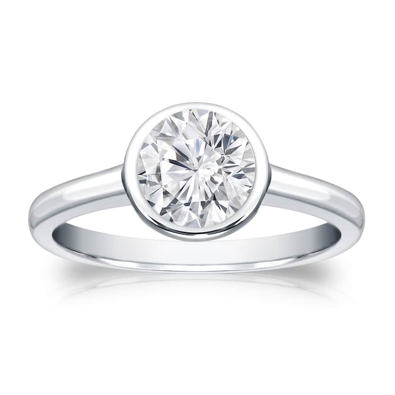 Auriya 14k Gold 1ctw Bezel-set Solitaire Diamond Engagement Ring (H-I, VS1-VS2)