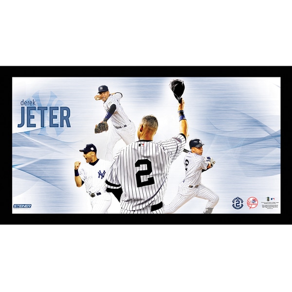 Derek Jeter #2 Tipping Cap Multi-Exposure Framed 10x20 7331 Style