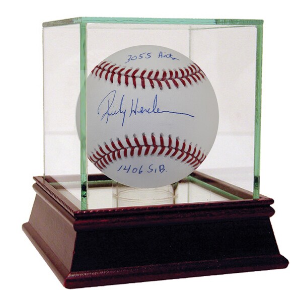 Rickey Henderson Signed MLB Baseball w/ "1,406 SB, 3,055 Hits" Insc. (MLB Auth)