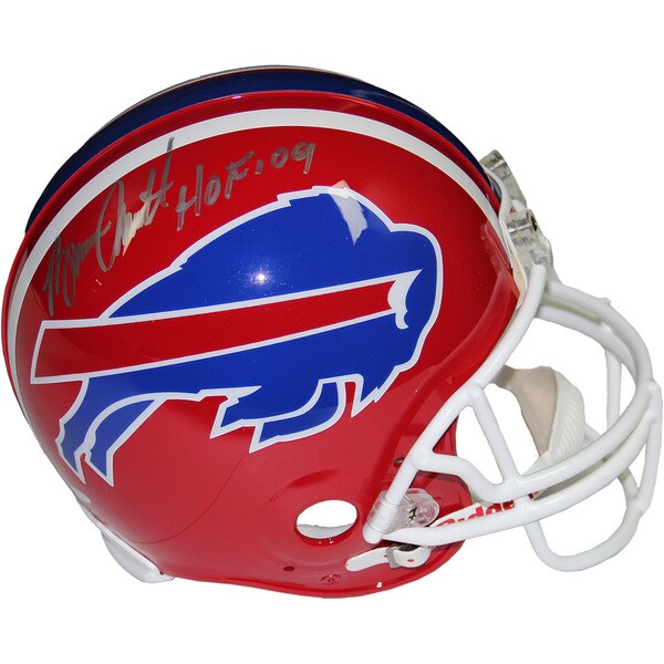Bruce Smith Signed Authentic Red Bills Helmet w/ HOF insc