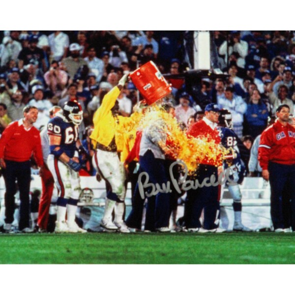 Bill Parcells Signed 1986 Giants Super Bowl Gatorade Celebration 8X10