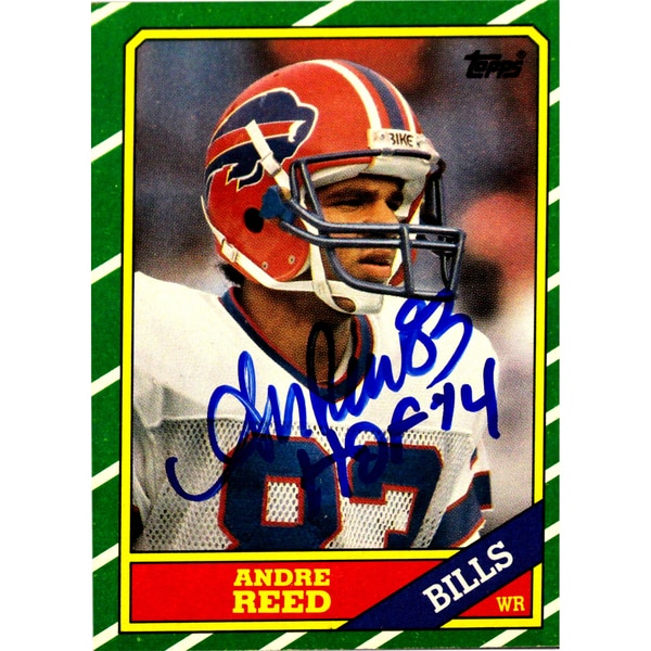 Andre Reed Signed 1986 Topps Rookie Card w/HOF 14 Inscription