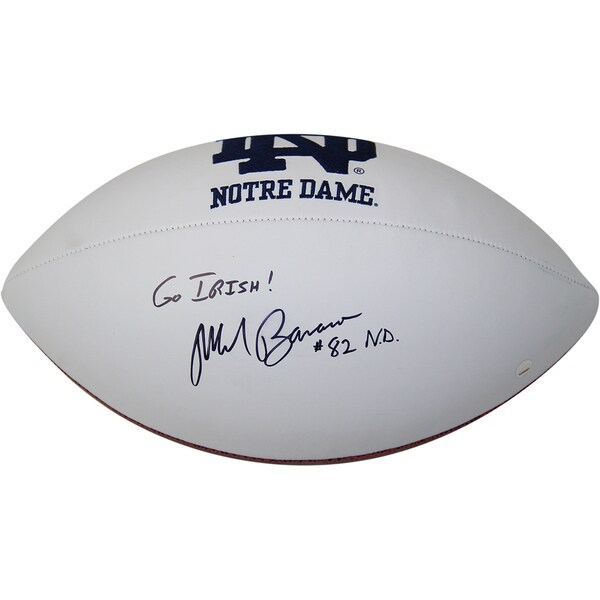 Mark Bavaro Signed Notre Dame White Panel Football w/ "#82 ND, Go Irish!" Insc