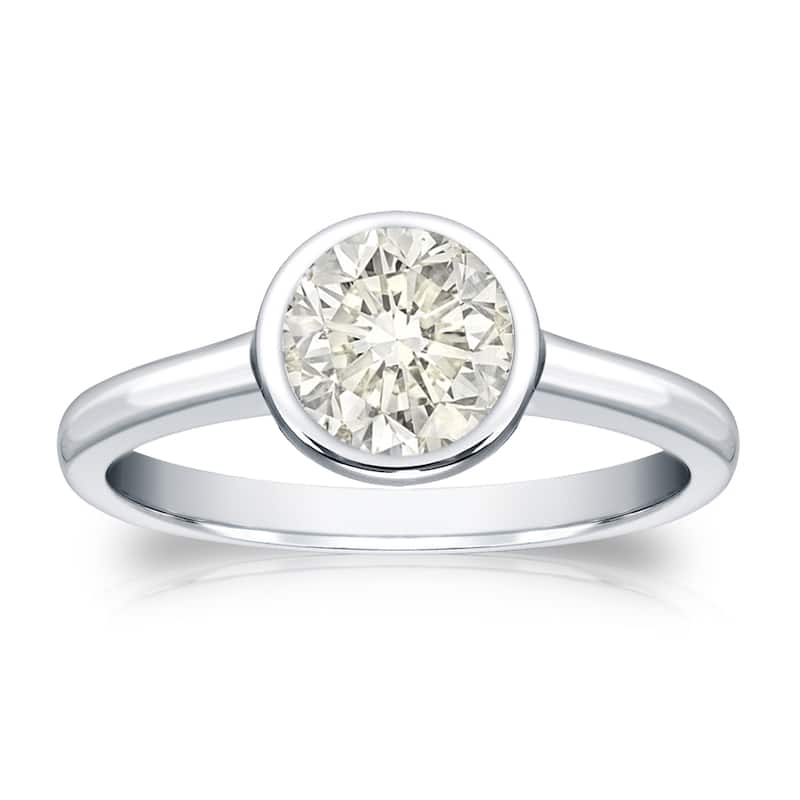 Auriya 14k Gold 3/4 carat TW Bezel-set Solitaire Diamond Engagement Ring (J-K, I1-I2)