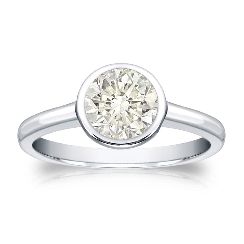 Auriya 14k Gold 1 carat TW Bezel-set Solitaire Diamond Engagement Ring