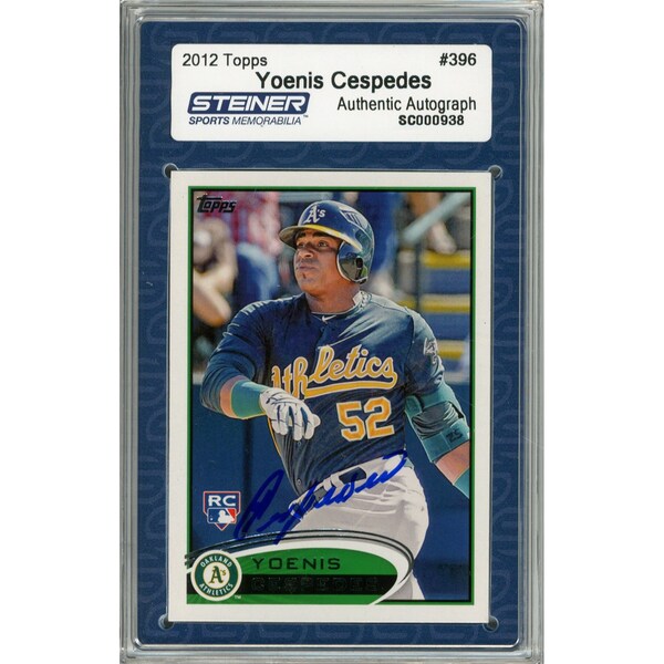 Yoenis Cespedes Signed 2012 Topps Rookie Card #396 (Slabbed by Steiner)