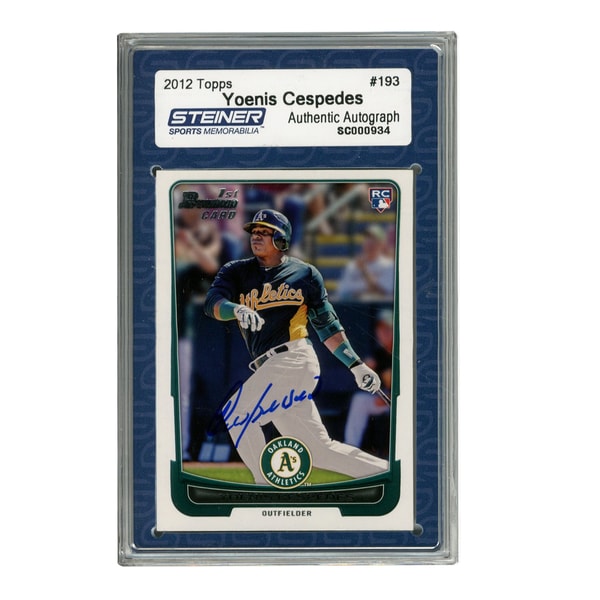 Yoenis Cespedes Signed 2012 Bowman Rookie Card #193 (Slabbed by Steiner)