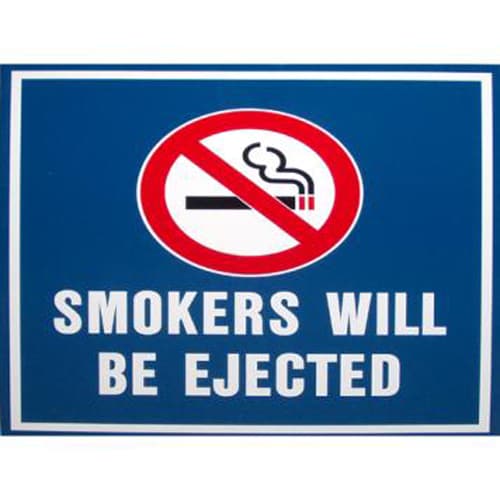 Yankees 18x18 " Smokers Will Be Ejected"Replica Aluminum Sign