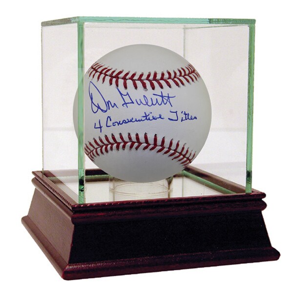 Don Gullett Autographed Baseball w/ "4 Consecutive Titles" Inscription