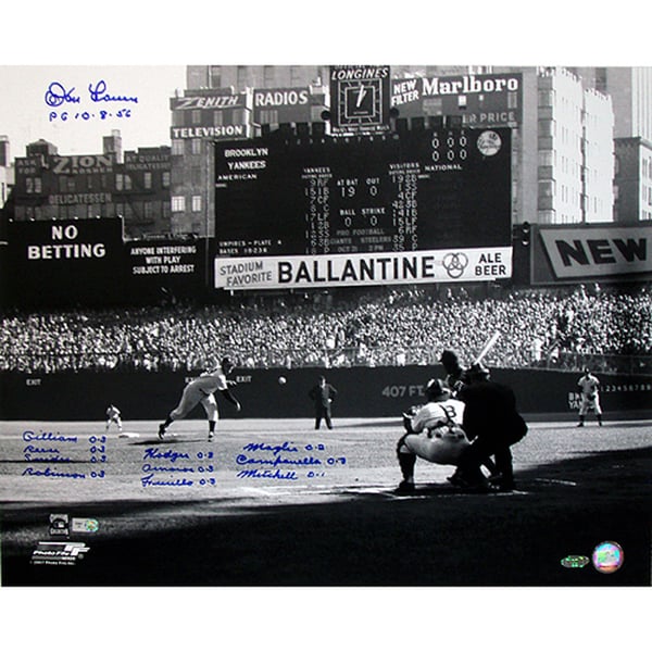 Don Larsen Perfect Game First Pitch 16x20 Photo w/ 11 Insc.