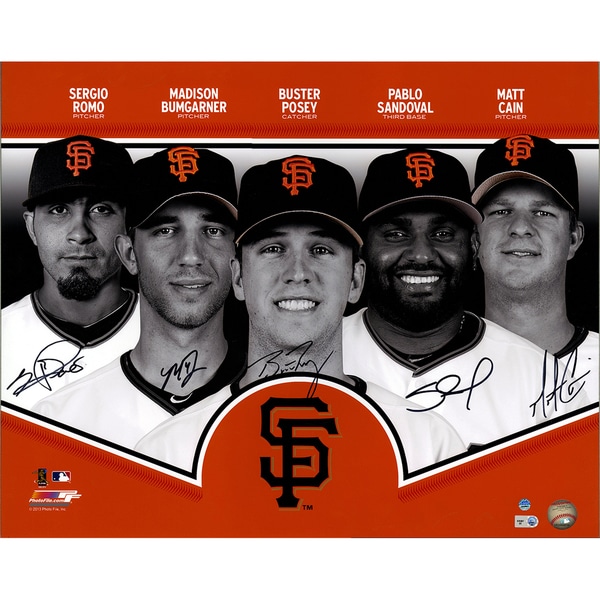 San Francisco Giants Signed 16x20 Collage (Signed by Posey, Sandoval, Cain, Romo and Bumgarner)