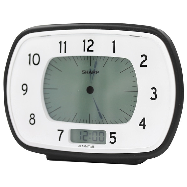 Shop Sharp Black and White Retro Digital Analog Alarm Clock Free