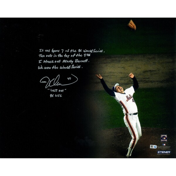 Jesse Orosco Signed 1986 World Series Last Out Celebration "Mini Story" 16x20 Photo