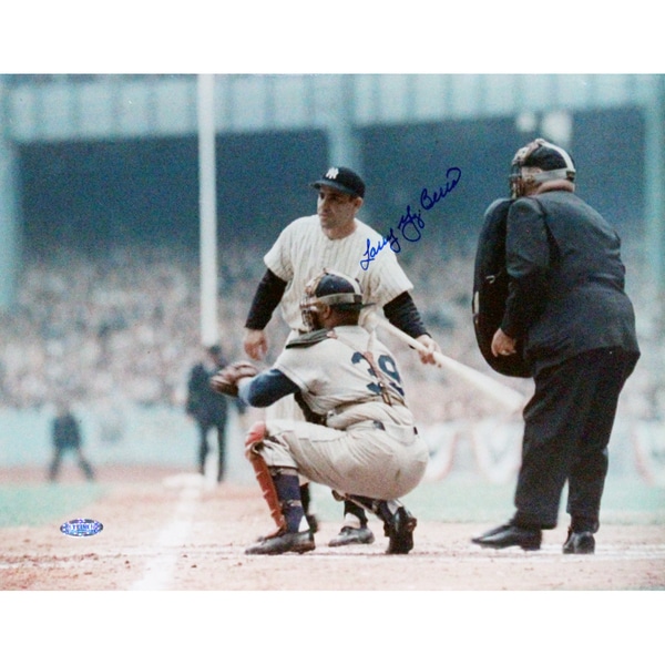 Larry “Yogi” Berra Turning Towards Catcher Signed 11x14 Horizontal Photo