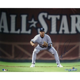 Alex Rodriguez Signed Fielding w/ All-Star in Background 16x20 Photo (MLB Auth)