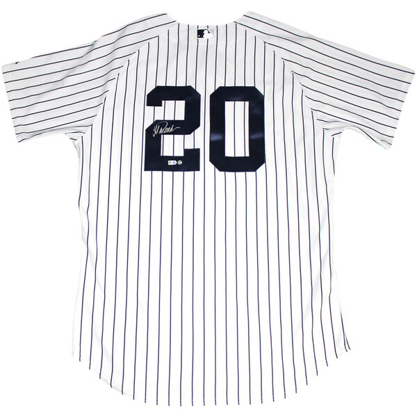 Jorge Posada Signed Posada Retirement Logo Authentic Home Yankees Jersey (MLB Auth)