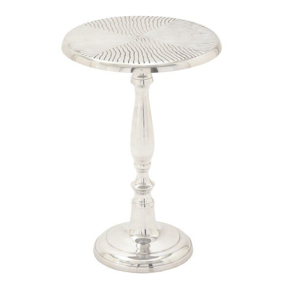 Round Aluminum Pedestal Accent Table Free Shipping Today Round Aluminum Pedestal Accent Table