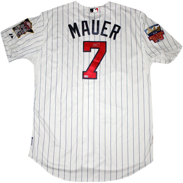 Joe Mauer Signed Minnesota Twins Authentic Home Jersey w/ All Star Game Patch ( MLB Auth)