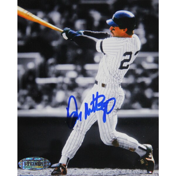Don Mattingly Batting B/W Signed 4x5 Photo