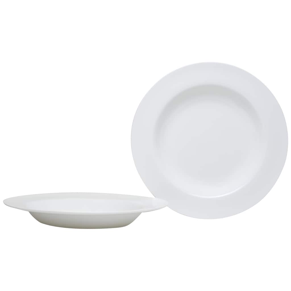 Red Vanilla Rimmed Pasta Bowls Set of 2