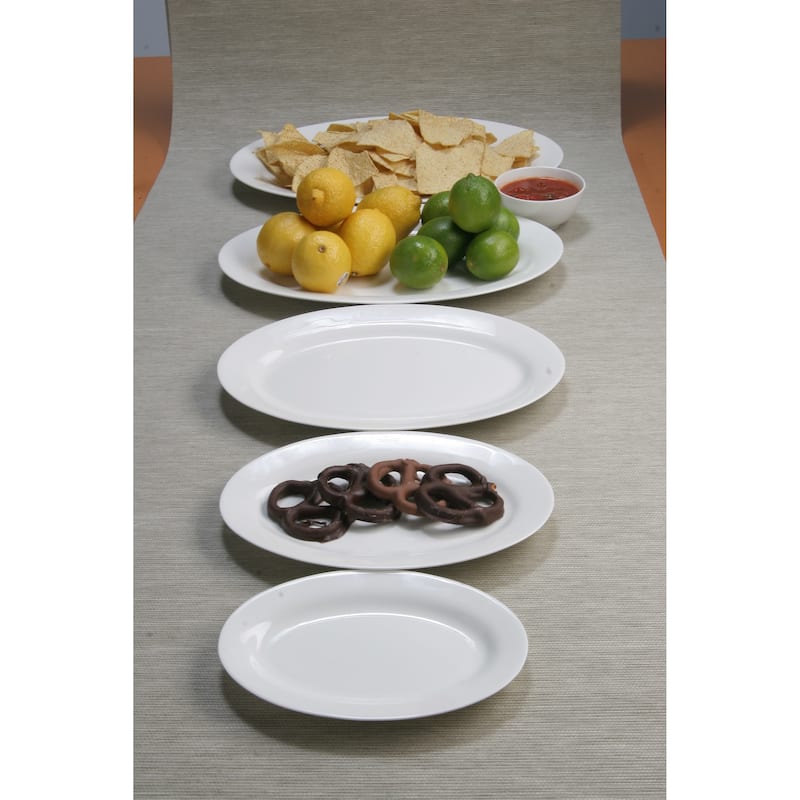 Red Vanilla Oval Serving Plates (Set of 4)