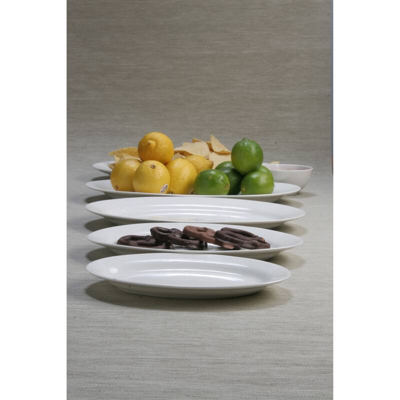 Red Vanilla Oval Serving Plates (Set of 4)
