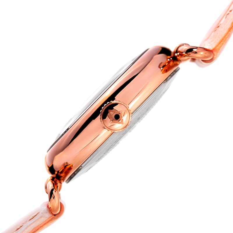 Akribos XXIV Women's Quartz Diamond Leather Strap Watch - Pink