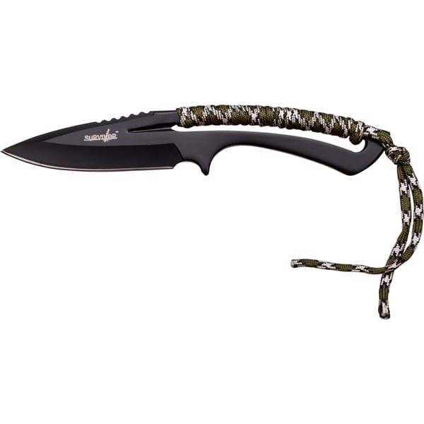 Full Tang Camo Paracord Skeleton Survival Knife