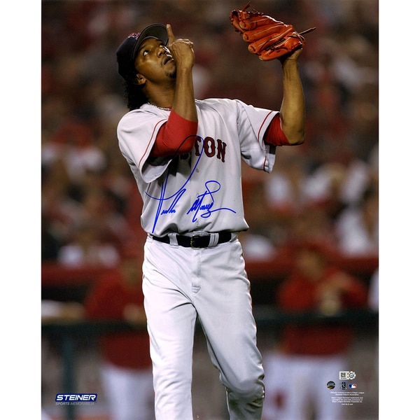 Pedro Martinez Signed Boston Red Sox Pointing to Sky 16x20 Photo ( MLB Auth)