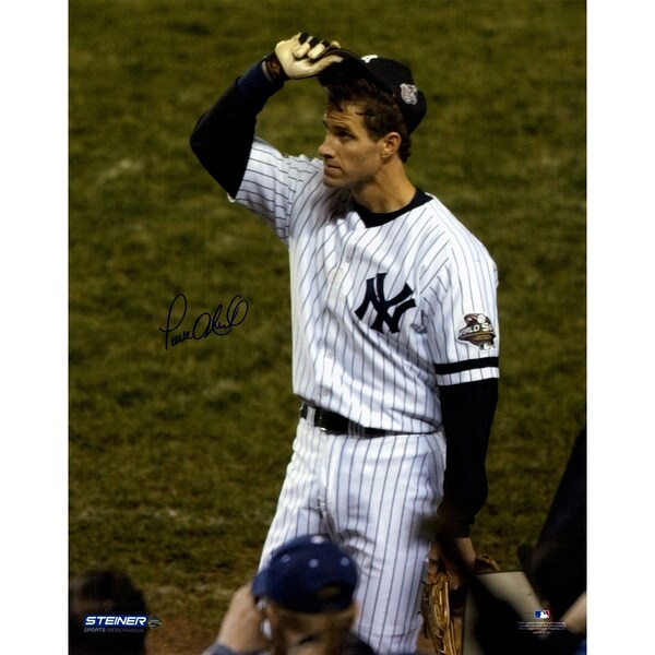 Paul O'Neill Signed 2001 WS Tip Cap Vertical 16x20 Photo