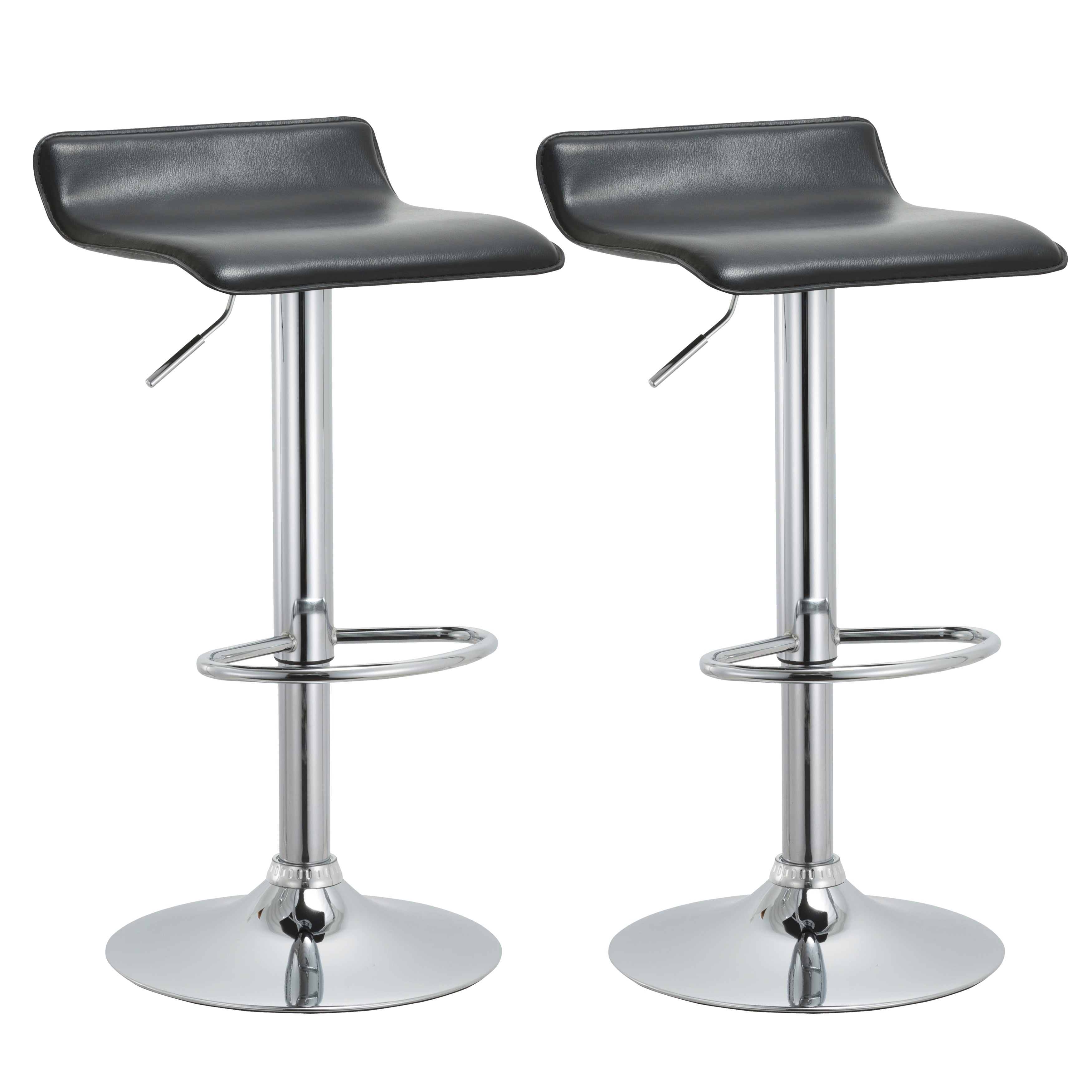 Modern Adjustable Bar Stools Set Of 2 235 315h Overstock 11205230