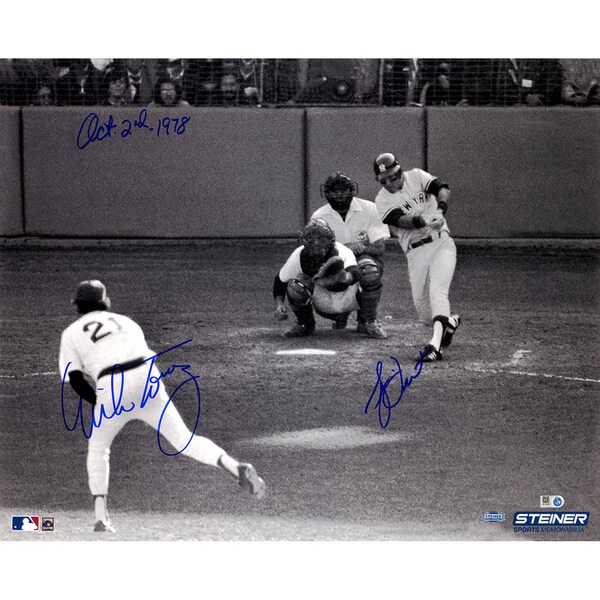 Bucky Dent 1978 Playoff HR vs Mike Torrez Dual Signed 16x20 Photo w/ "10-2-1978" Insc by Torrez (MLB Auth)