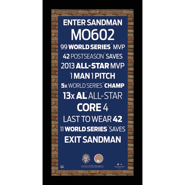 Mariano Rivera Retirement Subway Sign w/ Game Used Dirt Framed 9.5x19 7331 Style