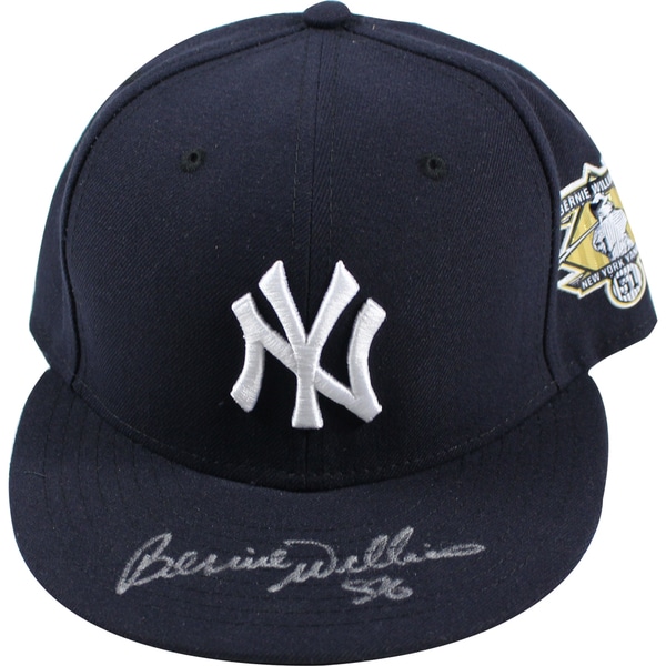 Bernie Williams Signed New York Yankees #51 Retirement Logo New Era Cap (Signed in Silver)(MLB Auth) Size: 7 1/4