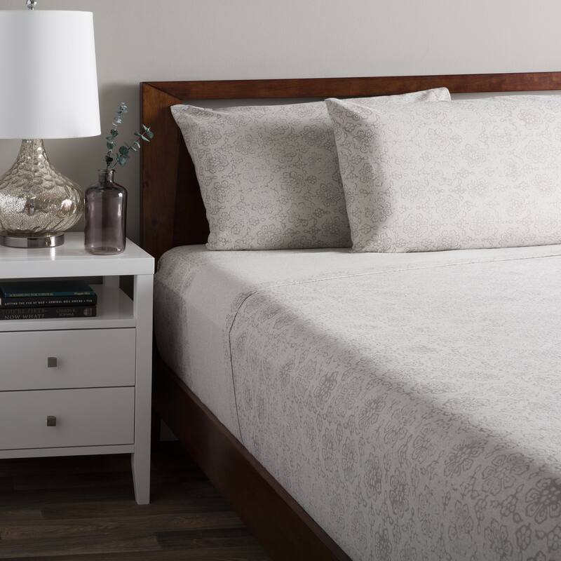 La Rochelle Abstract Heathered Flannel Sheet Set