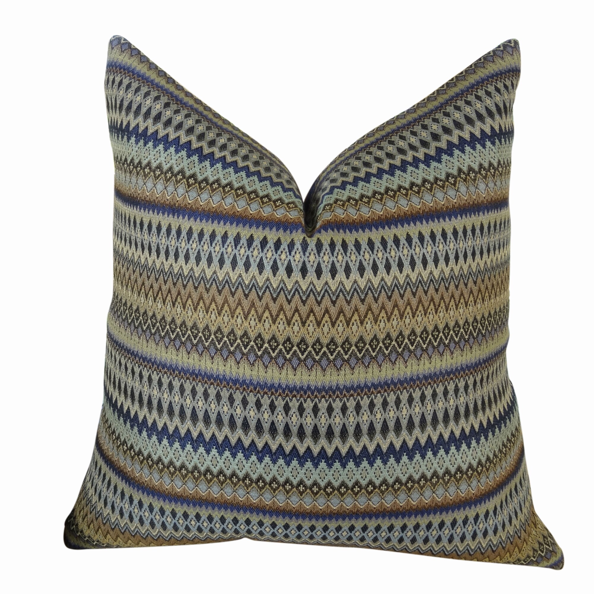 Plutus Zig Along Indigo Handmade Pillow