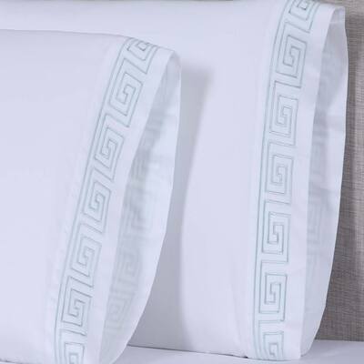 Affluence 600TC Greek Key Embroidered Pillowcase (Set of 2)